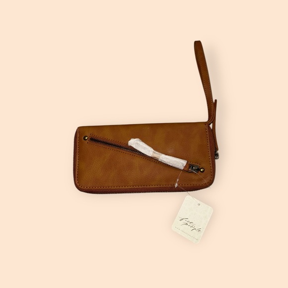 Free People Handbags - Free People Brown Zip Around Wristlet Wallet
